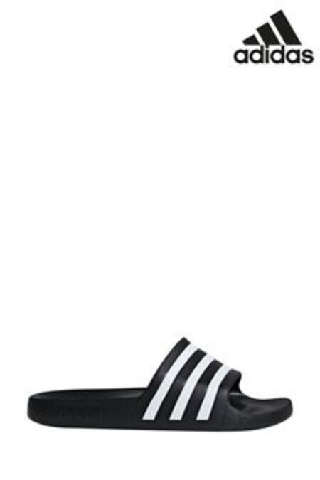 adidas Black/White Adilette Aqua Sliders (344036) | AED109