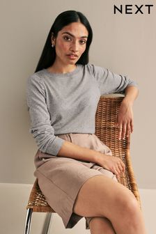 Womens Grey Jumpers Grey Plain Printed Jumpers Next