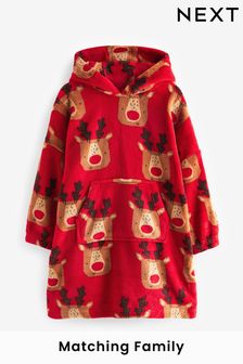 Red Reindeer Hooded Blanket (3-16yrs) (345009) | €11 - €14.50
