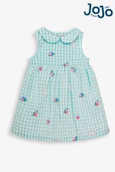 JoJo Maman Bébé Duck Egg Embroidered Baby Dress with Knickers (345226) | $41