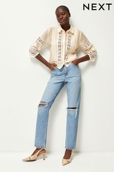 Mittelblau/Zierrisse - Mom-Jeans (345358) | 47 €