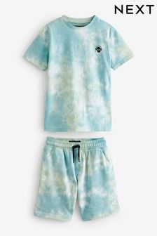 Mineral Green Tie Dye T-Shirt and Shorts Set (3-16yrs) (345478) | ￥2,780 - ￥4,160