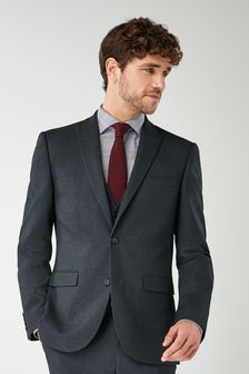 Navy Blue Skinny Fit Puppytooth Suit: Jacket (345942) | €49
