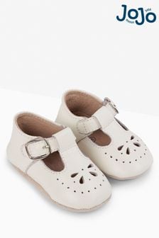 JoJo Maman Bébé White Classic Leather Pre-Walker Shoes (347020) | NT$910