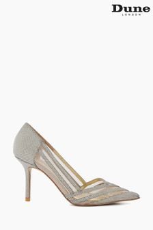 Grey - Dune London Axis Suede Mesh Panelled Court Shoes (347092) | kr1 650