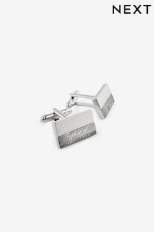 Silver Tone Father of the Bride Engraved Wedding Cufflinks (347480) | HK$138