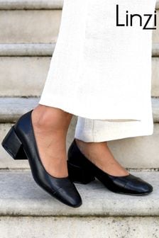 أسود - حذاء كورت Valerie بمقدمة مربعة عند الأصابع من Linzi (348182) | 17 ر.ع