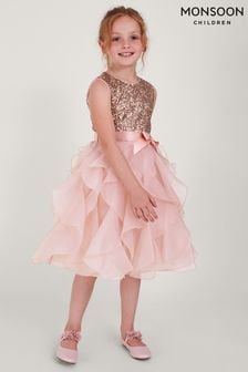 Monsoon Pink Sequin Ruffle Cancan Dress (348516) | €41.50 - €47.50