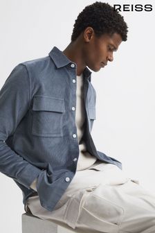 Reiss Airforce Blue Colins Corduroy Button-Through Overshirt (348691) | €210