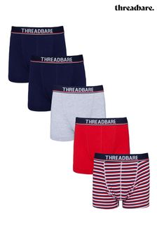 Threadbare Blue Hipster Boxers 5 Packs (348723) | AED133