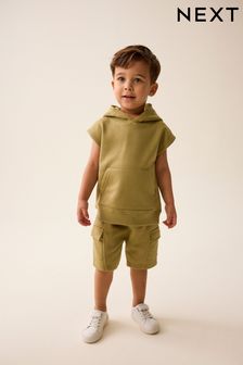 Short Sleeve Utility Hoodie and Shorts Set (3mths-7yrs)