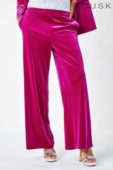 Dusk Pink High Waist Velvet Stretch Trousers (348917) | €53
