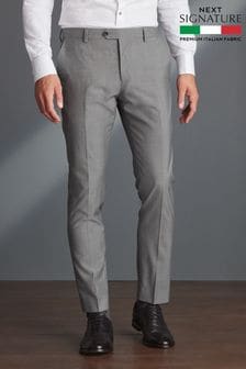 Hellgrau - Slim Fit - Signature Tollegno Anzug aus Wolle: Hose (349181) | 48 €