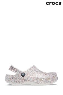 Crocs Toddler Classic Sprinkle Glitzer-Clogs, Silber (350403) | 27 €