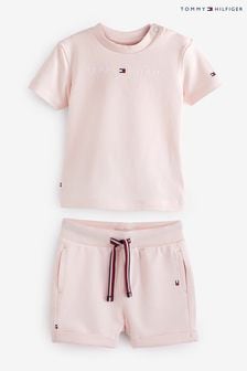 Różowy komplet dla noworodka Tommy Hilfiger Essential z szortami (350996) | 165 zł