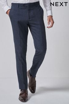 Srednje modra - Ozke - Karirasta moška obleka: hlače (351045) | €19