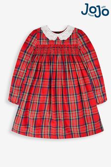 Marszczona dziewczęca sukienka na przyjęcia Jojo Maman Bébé w szkocką kratę (351051) | 225 zł