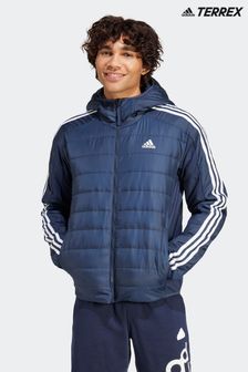 Blau - Adidas Terrex Essentials 3-stripes Insulated Hooded Hybrid Jacket (351174) | 125 €