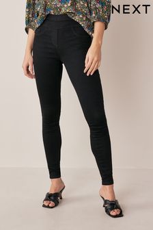 Czarny - Wciągane, modelujące legginsy dżinsowe Super Stretch Soft  (351524) | 107 zł