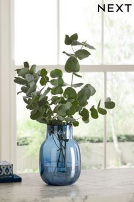 Blue Glass Flower Vase (351715) | AED85
