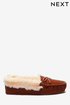 Chestnut Brown Suede Moccasin Slippers (352373) | €14
