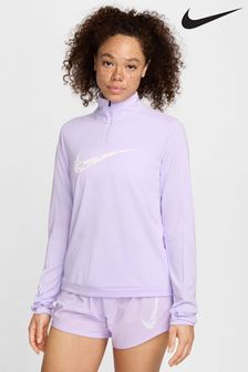 Пурпурный - Nike топ с короткой молнией и логотипом Dri-fit (353136) | €53