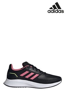 adidas Black/Pink Run Falcon Youth + Junior Trainers (353521) | $45