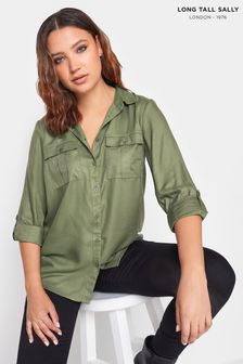 Long Tall Sally Green Utility Shirt (354306) | kr402