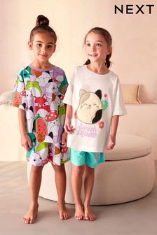 Fioletowy/różowy/biały - Zestaw 2 krótkich piżam Squishmallow License (5-14 lat) (354643) | 155 zł - 195 zł