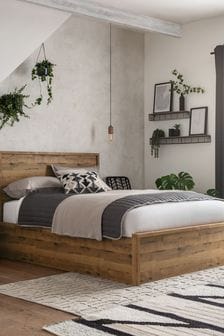 Oak Effect Bronx Wooden Ottoman Storage Bed Frame (354664) | €925 - €1,050