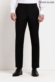 River Island Light Black Skinny Twill Suit Trousers (355014) | €44