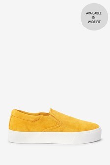 Ochre Yellow Regular/Wide Fit Chunky Slip-On Trainers (355465) | ₪ 95