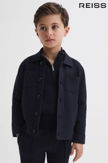 Reiss Navy Forester Junior Long Sleeve Button Through Shirt (355757) | €79