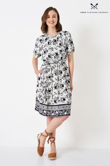 Crew Clothing Company Blue Multi Floral Print Flared Dress (356000) | €50
