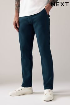 Blue Dark Slim Fit Stretch Chinos Trousers (356415) | $37