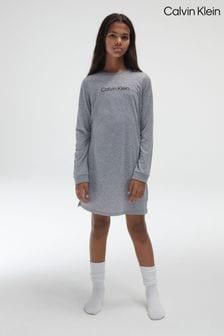 Calvin Klein Grey Modern Cotton Long Sleeve Sleep Dress (356484) | 223 QAR