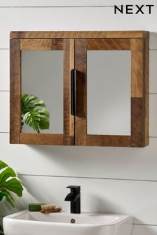 Natural Bronx Oak Effect Mirrored Wall Cabinet (356650) | kr1 231