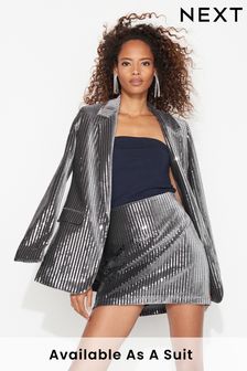 Grey Tailored Sequin Velvet Mini Skirt (356791) | €25