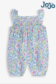 JoJo Maman Bébé Pink Meadow Floral Print Sunsuit (356892) | AED122