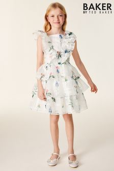 Baker by Ted Baker White Floral Burnout Frilled Dress (357049) | AED359 - AED389