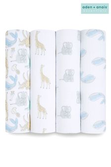 aden + anais Animal Essentials Cotton Muslin Blankets 4 Pack (357138) | €40