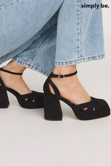 Simply Be Black Standard/Wide Fit Platform Heeled Shoes (358185) | $69