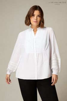 Live Unlimited Curve Pintuck White Blouse (358290) | SGD 134