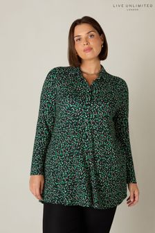 Live Unlimited Green Spot Print Long Sleeve Jersey Shirt (358413) | €30