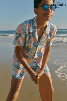 Abercrombie & Fitch Multi Tropical Printed Resort Shirt