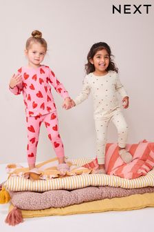 Pink/Cream Pyjamas 2 Pack (9mths-12yrs) (358760) | 113 SAR - 161 SAR