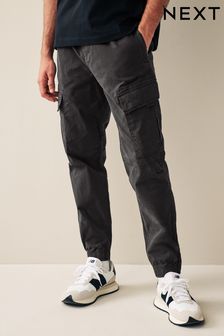 Черный - Стандартный зауженный - Эластичные брюки карго с карманами (358945) | 22 040 тг