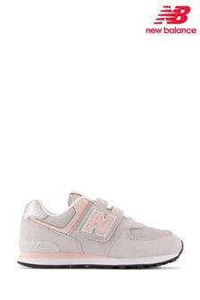New Balance Grey Girls Hook And Loop 574 Trainers (359015) | €86