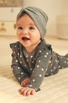 Grey Baby Knitted Turban Hat (0mths-2yrs) (359017) | 123 UAH