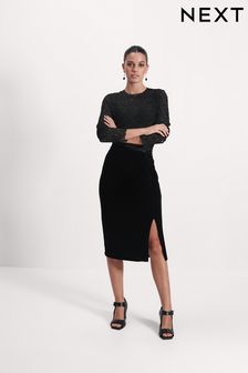 Black Velvet Gathered Skirt (359196) | €25